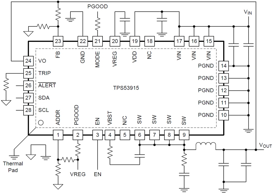 Schematic - Texas Instruments TPS53915 Step-Down SWIFT™ Converter