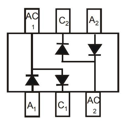 Schematic - Diodes Incorporated BAV99DWQ Surface Mount Switching Diode Array