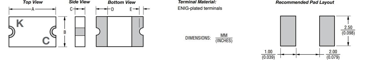 機械製圖 - Bourns MF-USHT Multifuse® PTC自復式保險絲