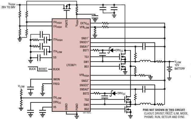 應用電路圖 - Analog Devices Inc. LTC3871 PolyPhase®控制器