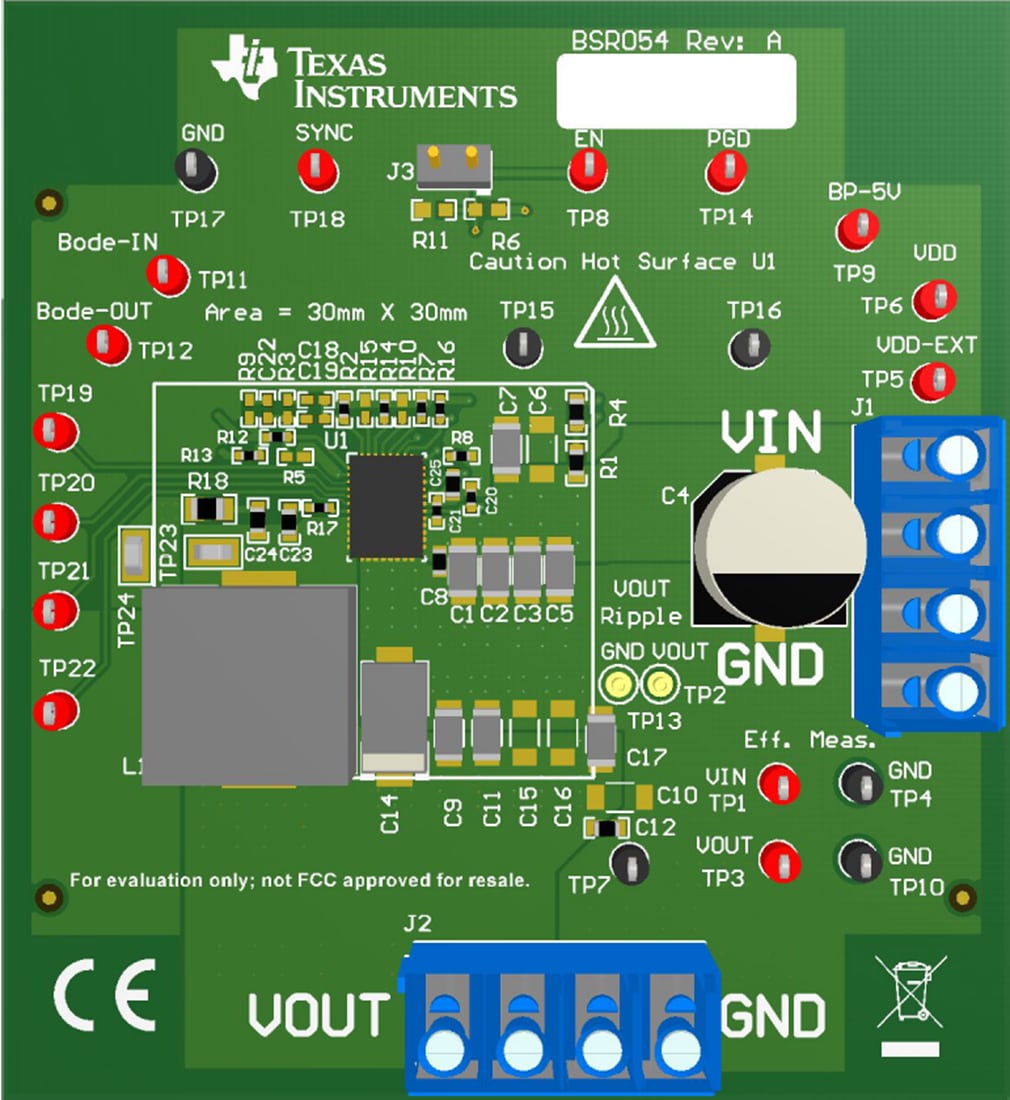 Mechanical Drawing - Texas Instruments TPS543C20AEVM-054 Converter Evaluation Module