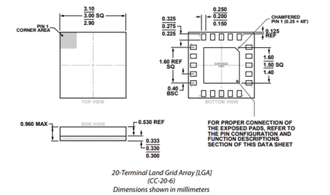 機械製圖 - Analog Devices Inc. ADRF5046矽SP4T反射開關