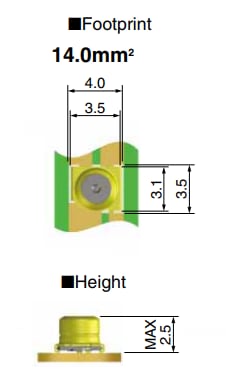 Mechanical Drawing - Hirose Electric MS-162B Coaxial Switches