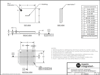 機械製圖 - Analog Devices / Maxim Integrated MAX32666 Arm® Cortex- M4 FPU MCU，帶 BLUETOOTH® 5