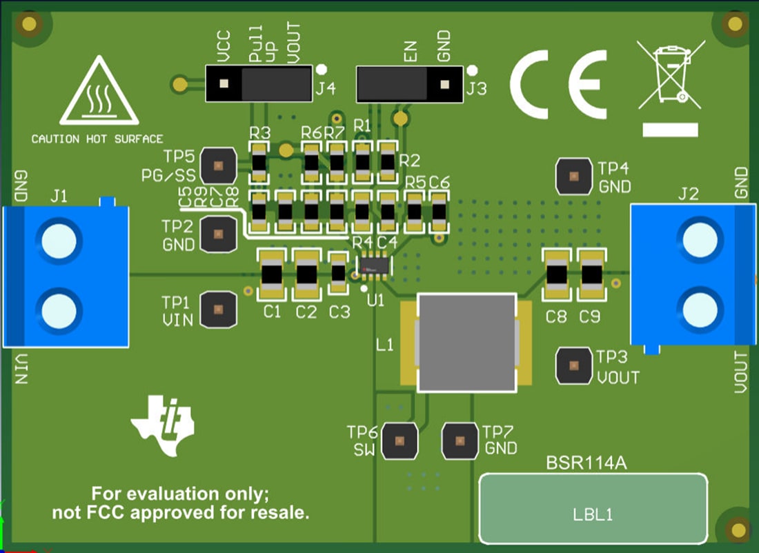 Mechanical Drawing - Texas Instruments TPS563211EVM Converter Evaluation Module (EVM)