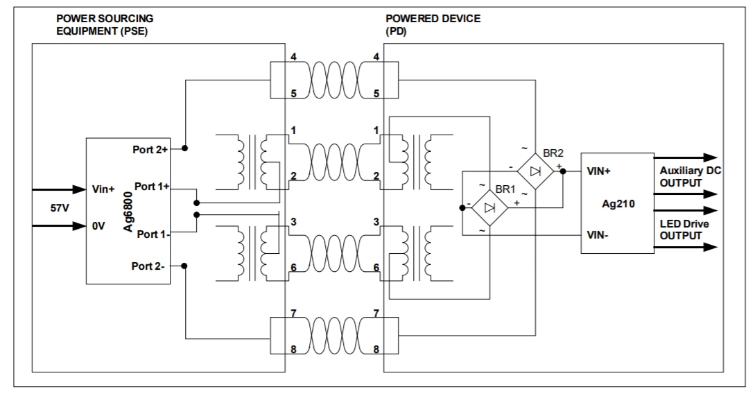 Schematic - Silvertel AG210 PoE-LED Driver