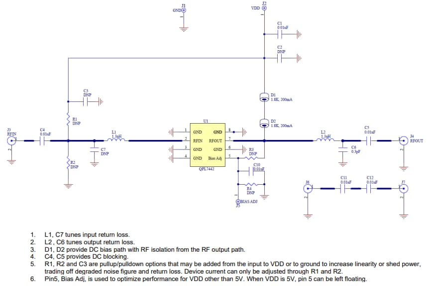 Schematic - Qorvo QPL7442PCK-01 Evaluation Board