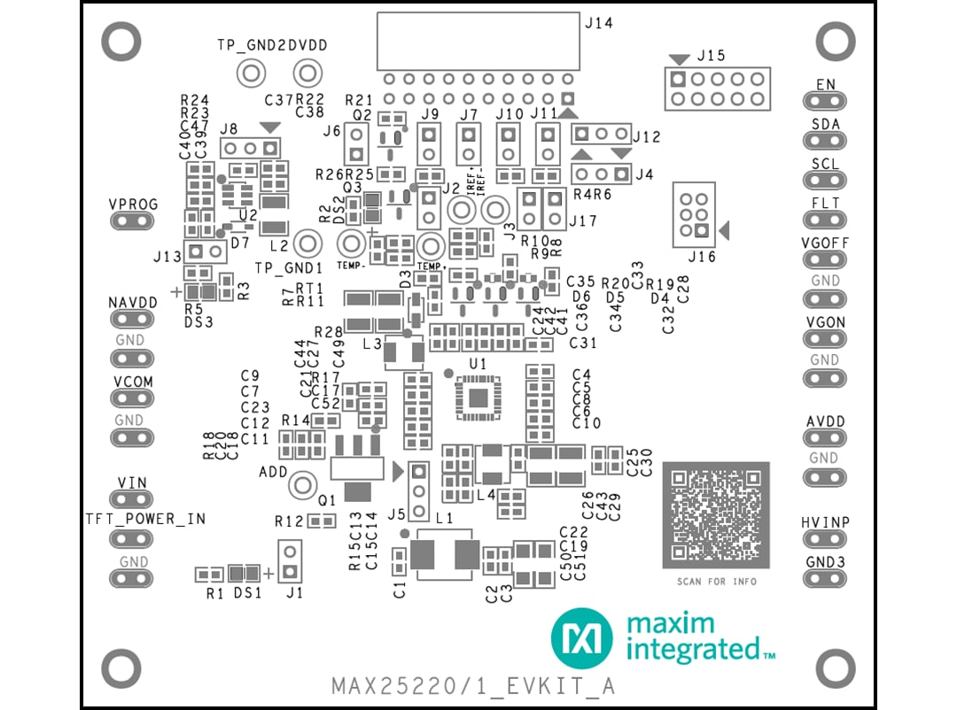 Mechanical Drawing - Analog Devices Inc. MAX25221EVKIT Evaluation Kit