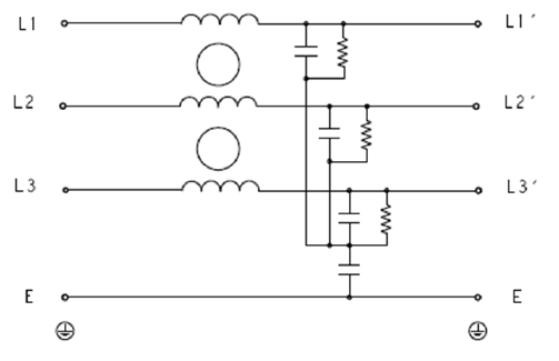 應用電路圖 - TE Connectivity KEB & KES 3相通用EMI濾波器