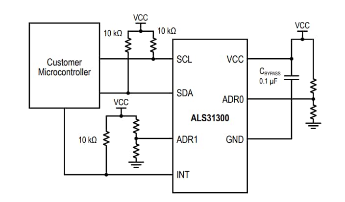 應用電路圖 - Allegro MicroSystems ALS31300 3D線性霍爾效應感測器