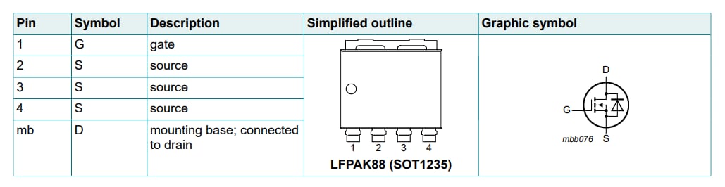 電路圖 - Nexperia 適用於36V DC馬達的50V/55V MOSFET