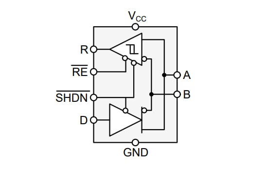 Schematic - Texas Instruments THVD1406/THVD1426 Half-Duplex RS-485 Transceivers