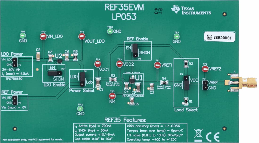 機械製圖 - Texas Instruments REF35電壓參考評估模組