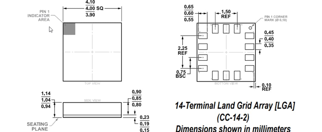 機械製圖 - Analog Devices Inc. ADXL359低功率3軸MEMS加速度計