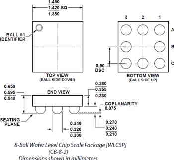 Mechanical Drawing - Analog Devices Inc. ADA4505 Micropower Amplifiers
