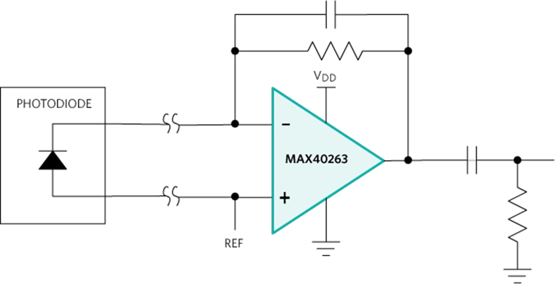 Application Circuit Diagram - Analog Devices / Maxim Integrated MAX40263 Dual Op-Amps