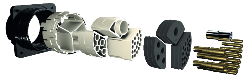 圖表 - ITT Cannon MOVE-MOD™模組化圓形連接器