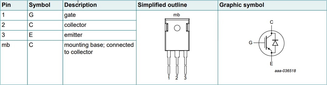 機械製圖 - Nexperia NGW30T60M3DF溝槽式場截止IGBT