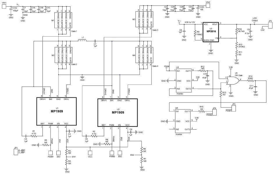 Schematic - Monolithic Power Systems (MPS) EV1909-TL-00A Evaluation Board