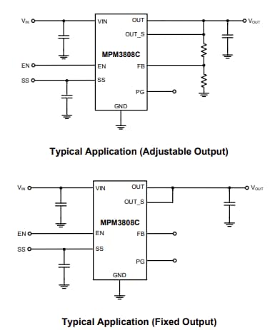 Application Circuit Diagram - Monolithic Power Systems (MPS) MPM3808C Synchronous Step-Down Modules