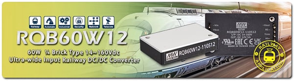 MEAN WELL RQB60W12 Quarter-Brick Railway DC-DC Converters