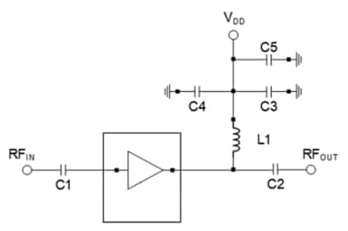 Application Circuit Diagram - MACOM MAAM-011326 Gain Amplifier