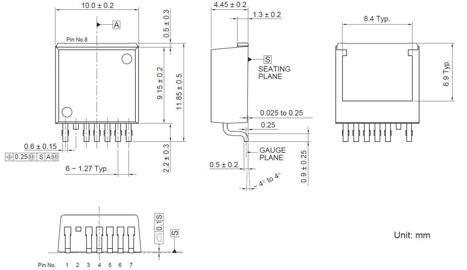 Mechanical Drawing - Renesas Electronics RBA250N10CHPF-4UA02 N-channel Power MOSFET
