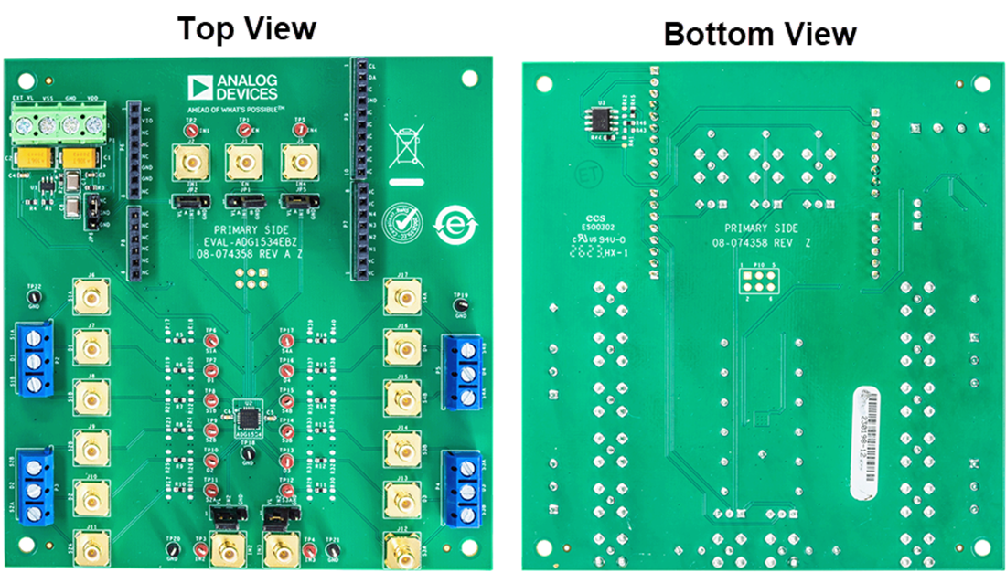 Mechanical Drawing - Analog Devices Inc. EVAL-ADG1534EBZ Evaluation Board