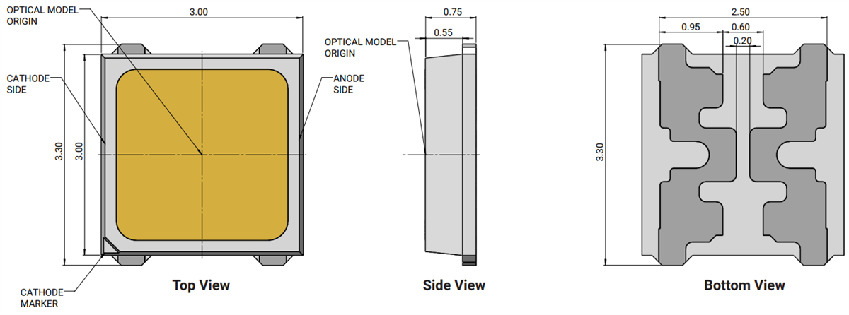 Cree LED J Series® JB3030C 3V E和F級LED