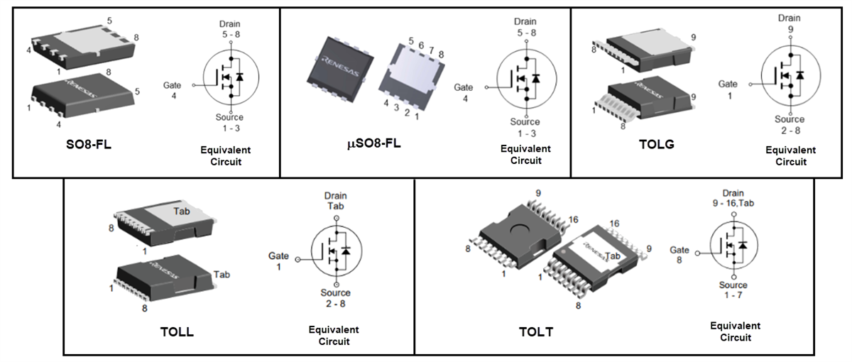 應用電路圖 - Renesas Electronics REXFET-1 100V與150V功率MOSFET