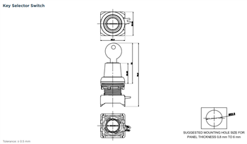 Mechanical Drawing - TE Connectivity / Alcoswitch ISE & IKE Selector Switches