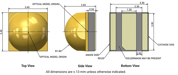 Mechanical Drawing - Cree LED XLamp® XHP35.2 High-Density LEDs