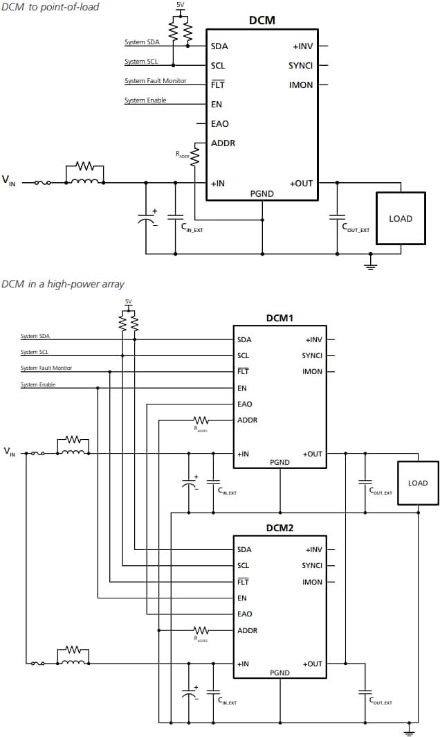 Application Circuit Diagram - Vicor DCM Non-Isolated Regulated DC-DC Converter Modules