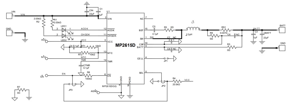 Schematic - Monolithic Power Systems (MPS) EV2615D-Q-00A Evaluation Board