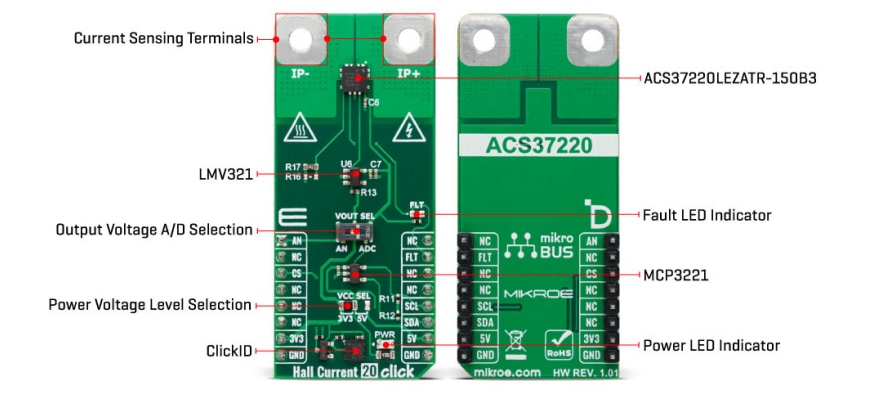 Mikroe MIKROE-6464 Hall Current 20 Click