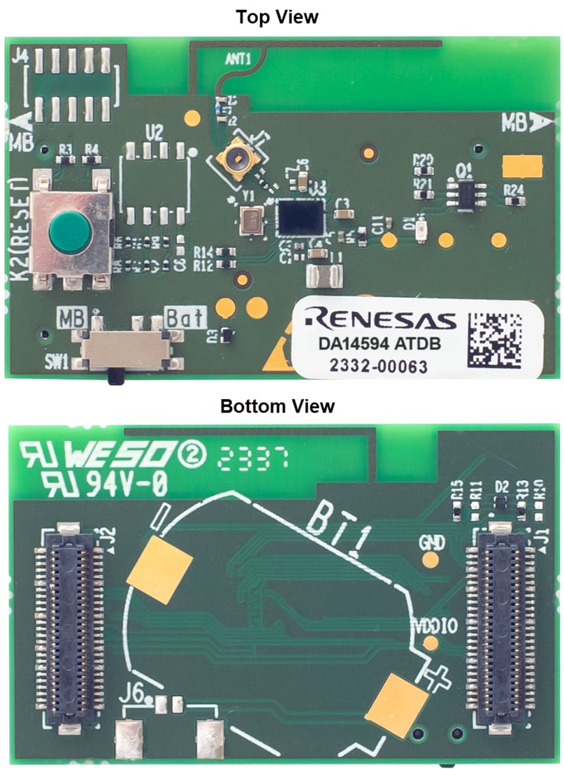 Mechanical Drawing - Renesas Electronics DA14594 Daughterboards
