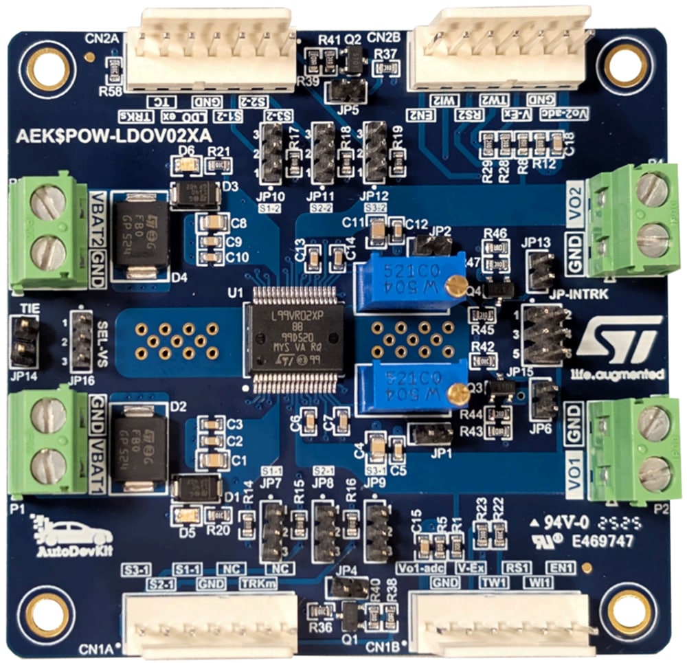 Mechanical Drawing - STMicroelectronics AEK-POW-LDOV02X Voltage Regulator Evaluation Board