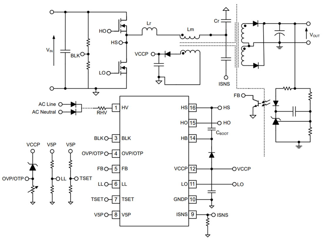 Schematic - Texas Instruments UCC25661x/UCC25661x-Q1 750KHz LLC Controllers