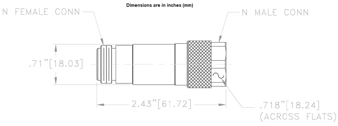 Mechanical Drawing - Mini-Circuits NBSF-760+ Lumped LC Coaxial Bandstop Filter