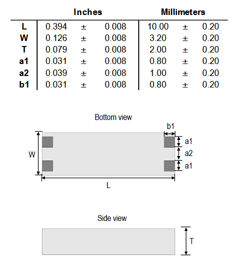 機械製圖 - Bourns SRF3225TAP共模晶片電感器