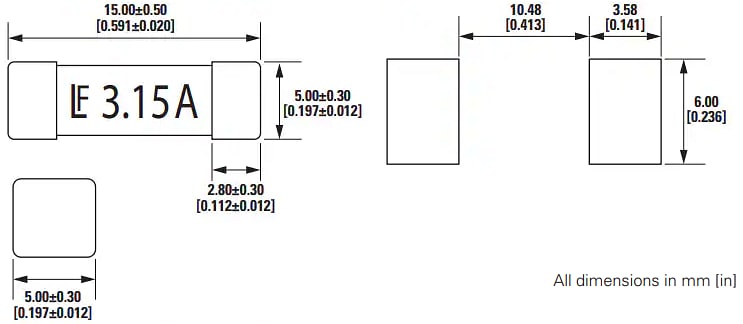 機械製圖 - Littelfuse 415系列SMT保險絲