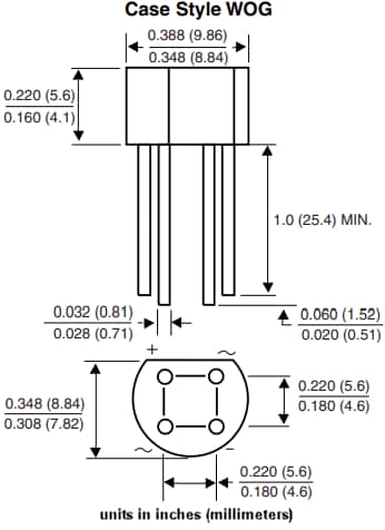 Mechanical Drawing - Vishay 2Wx Single-Phase Bridge Rectifiers