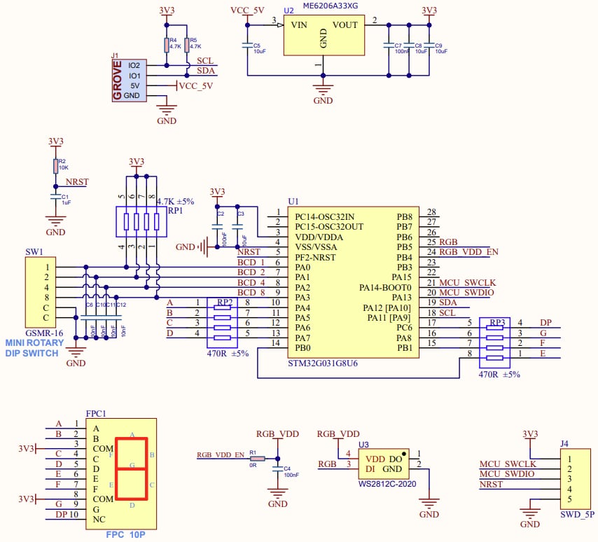 Schematic - M5Stack U198 Unit Step16 Encoder