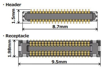 Hirose Electric BM23FR/BM23PF Board-to-FPC Connectors Mechanical Drawing