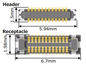 Hirose Electric BM23FR/BM23PF Board-to-FPC Connectors Mechanical Drawing