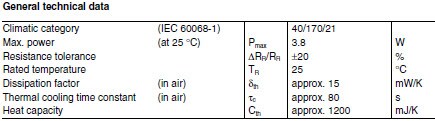 EPCOS P13 Series NTC Thermistors Technical Data