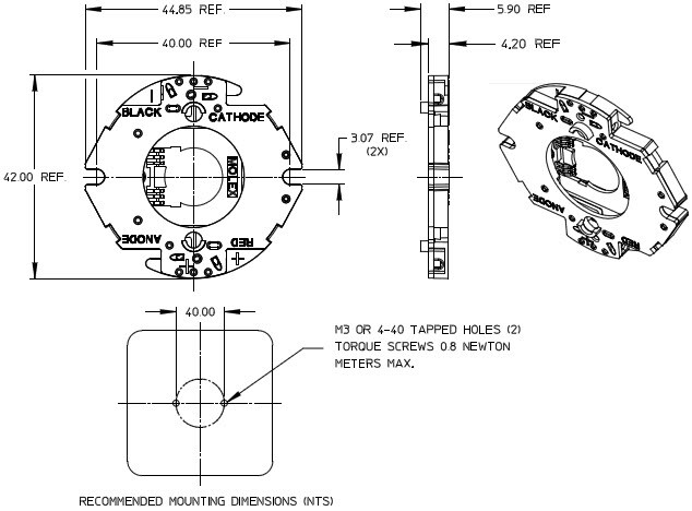 適合Cree XLamp&reg; MP-L封裝尺寸的Molex LED陣列燈座