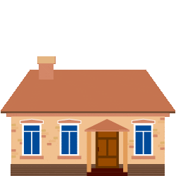 House with animated lights turning on in windows