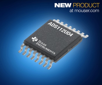Mouser Now Stocking TI's Low-Power ADS112U04 ADC for Small Industrial Sensor Controllers